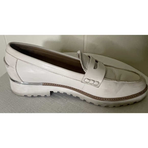 Franco Sarto Cedra Beige Leather Penny Loafers Women's 8.5M Preowned‎ - Picture 6 of 16